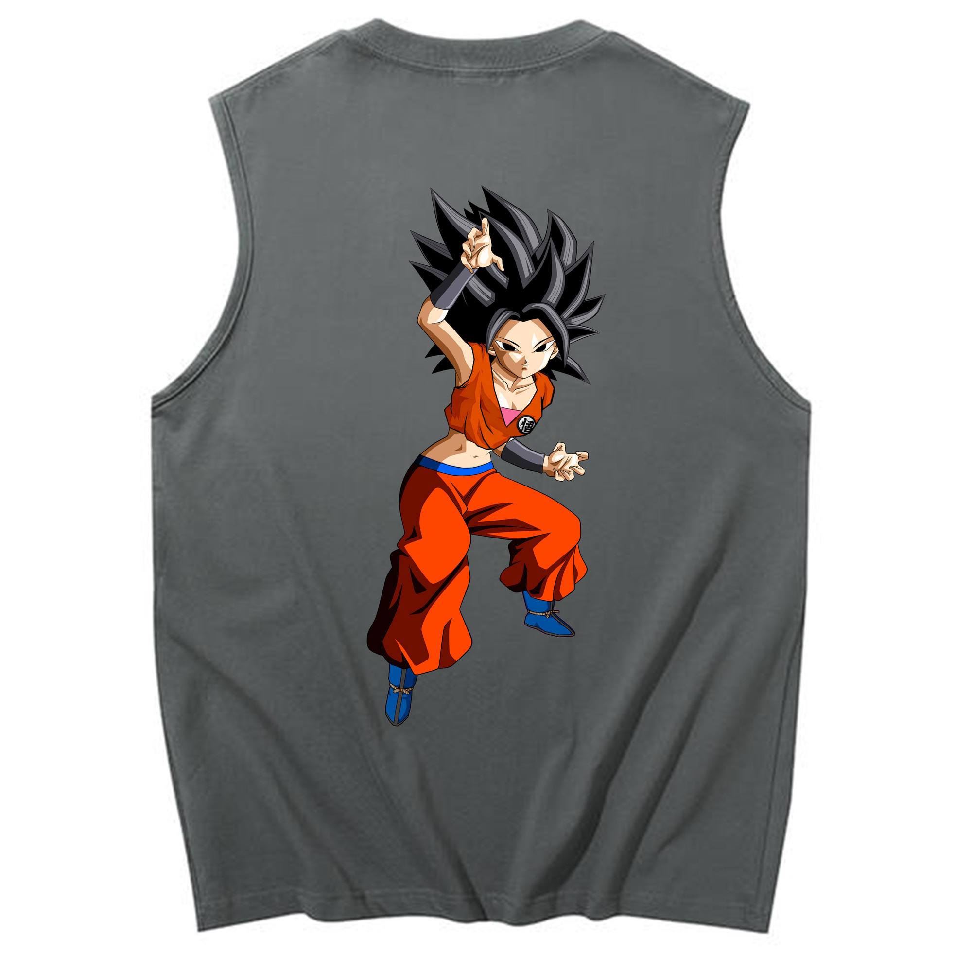 （画像用） ドラゴンボール カリフラ DRAGON BALL Caulifla コットン100％タンクトップ（背面プリント）